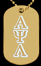 Alpha Psi Lambda Dog Tag in Gold - Back