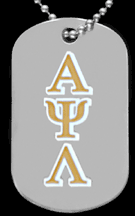 Alpha Psi Lambda Dog Tag in Silver - Back