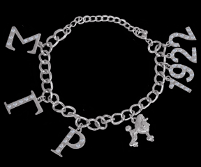 Sigma Gamma Rho (SGR) Stone Charm Bracelet